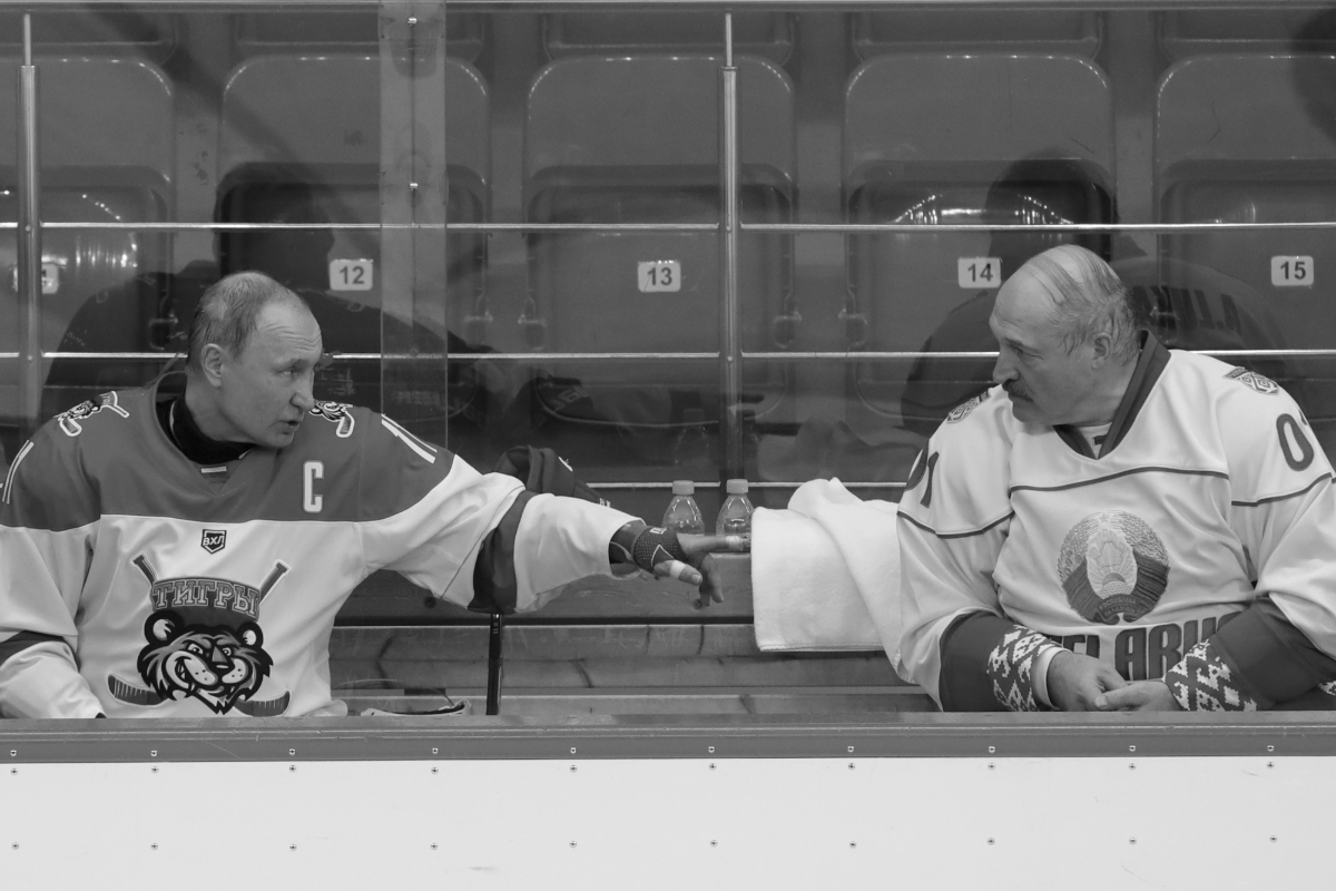 Belarusian President Alexander Lukashenko and Vladimir Putin, in February 2019.