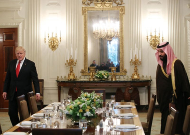 Donald Trump and Mohammed Bin Salman at the White House the march 14