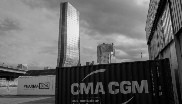 The CMA CGM tower in Marseille (France).
