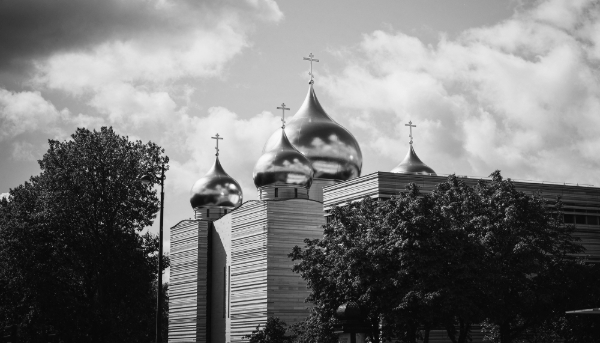 View of the Russian Orthodox Holy Trinity Cathedral in Paris