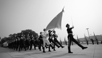 Welcome ceremony outside the Great Hall of the People in Beijing for US President Donald Trump's state visit to China, on 14 May 2026.