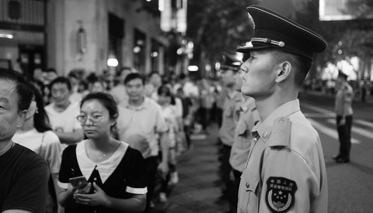 Celebration of the Chinese National Day in Shanghai at the Bund. 