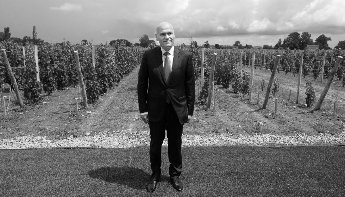 Andrey Filatov poses in the vineyard of Château La Grâce Dieu des Prieurs, 5 July 2018.