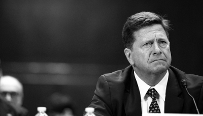 Jay Clayton gives evidence at a hearing of the Senate Intelligence Committee regarding his nomination as Director of National Intelligence, in Washington, DC, on 15 July 2026.