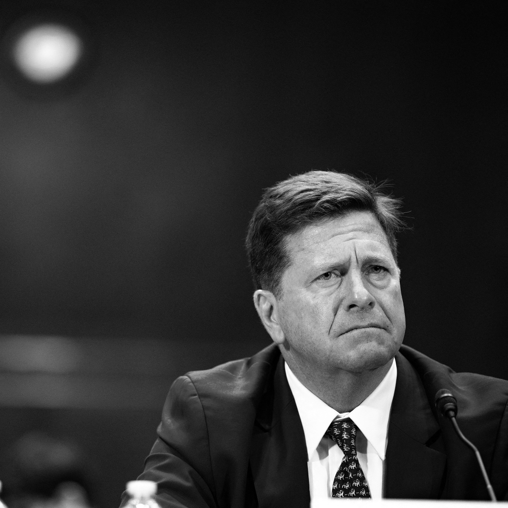 Jay Clayton gives evidence at a hearing of the Senate Intelligence Committee regarding his nomination as Director of National Intelligence, in Washington, DC, on 15 July 2026.