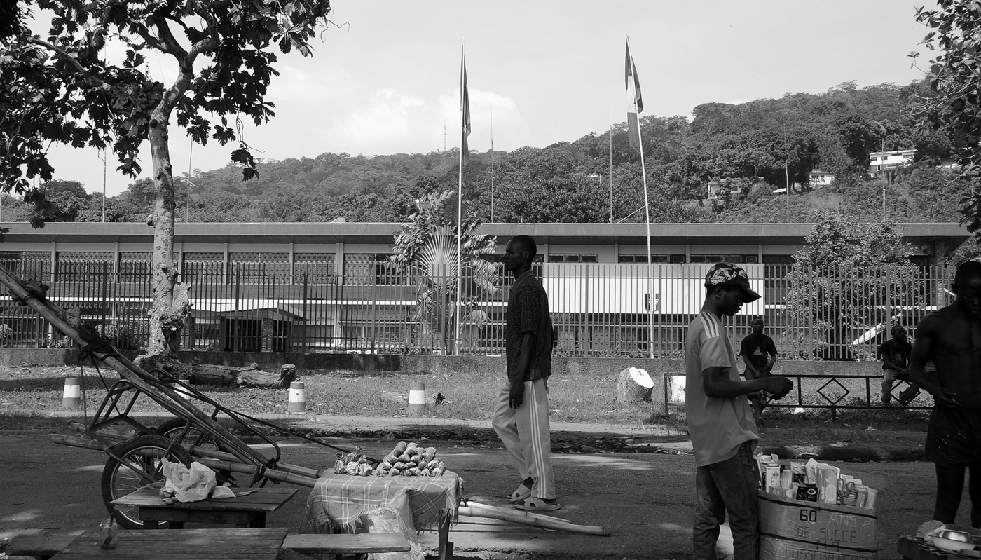The French Embassy in Bangui, Central African Republic, 30 November 2013.