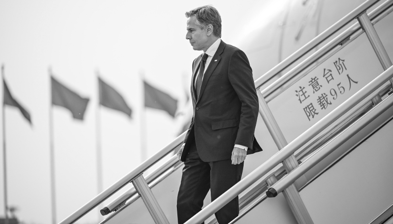 US Secretary of State Antony Blinken arrives in Beijing, 25 April 2024.