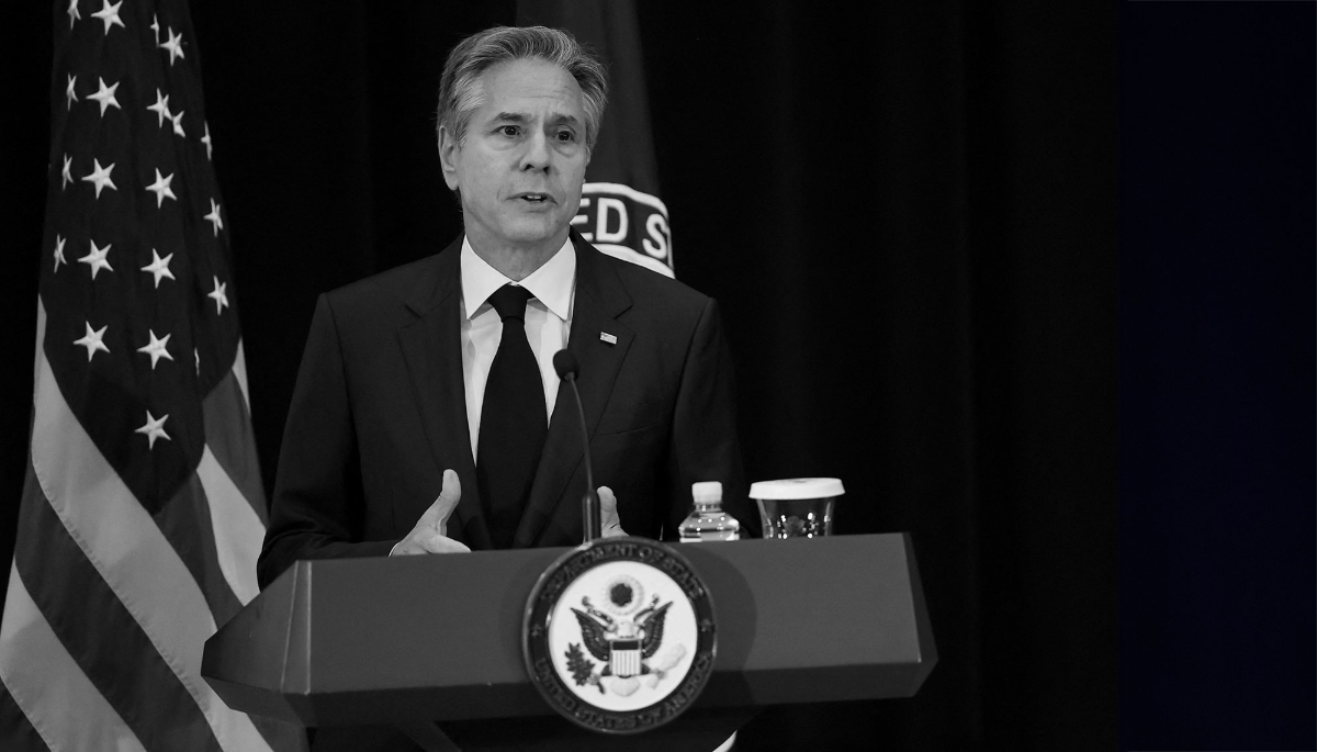 US Secretary of State Antony Blinken at the inauguration of the Bureau of Global Health Security and Diplomacy in Washington, DC, US, 1 August 2023.