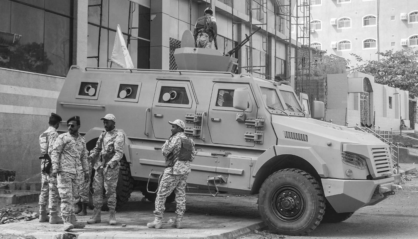Members of the Giants Brigade in Aden, on 7 January 2026.