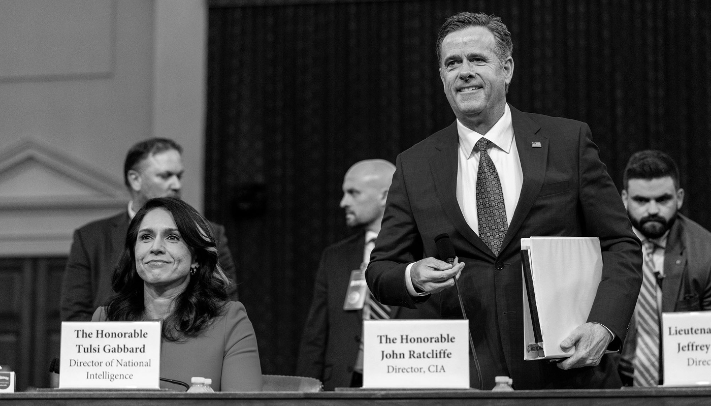 Director of National Intelligence Tulsi Gabbard and CIA Director John Ratcliffe on 26 March 2025 in Washington.