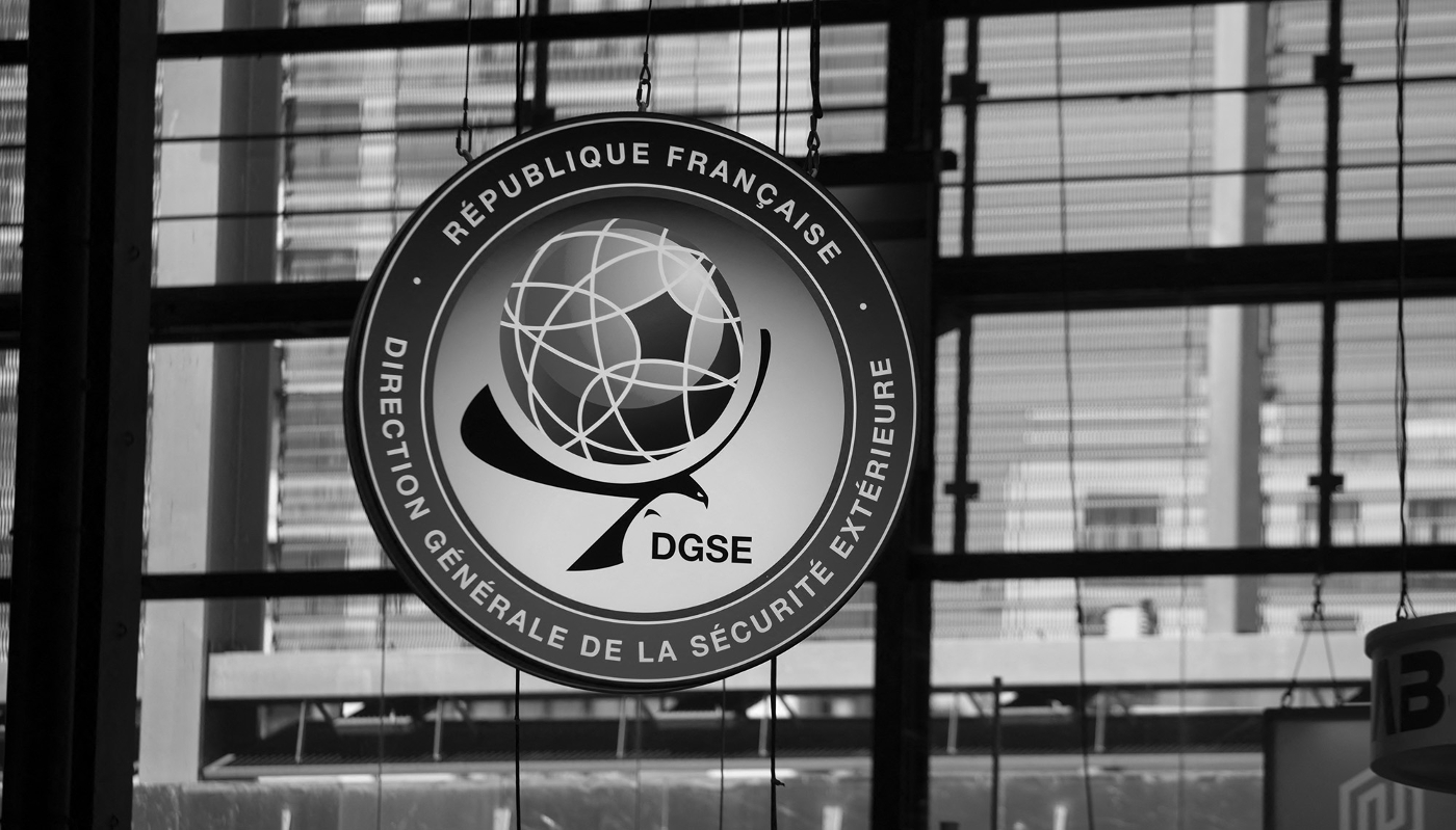 The logo of France's DGSE foreign intelligence service.