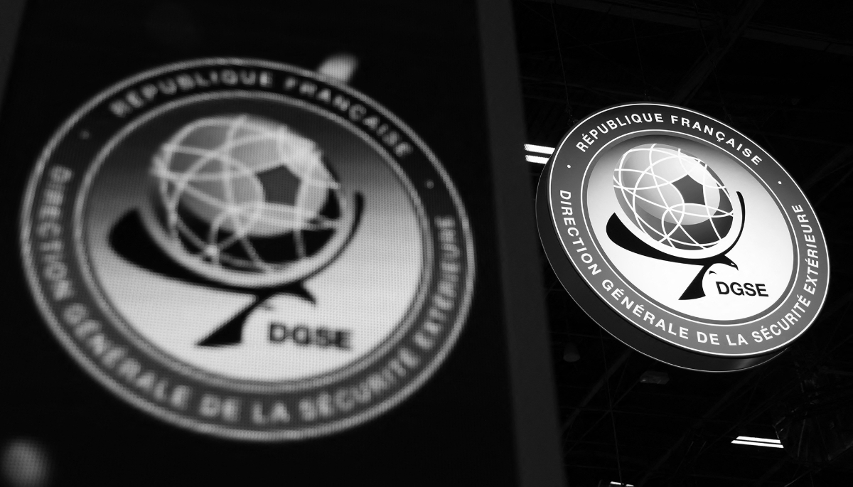 The French General Directorate for External Security's stand (DGSE) at Vivatech trade fair in Paris on 14 June 2023.