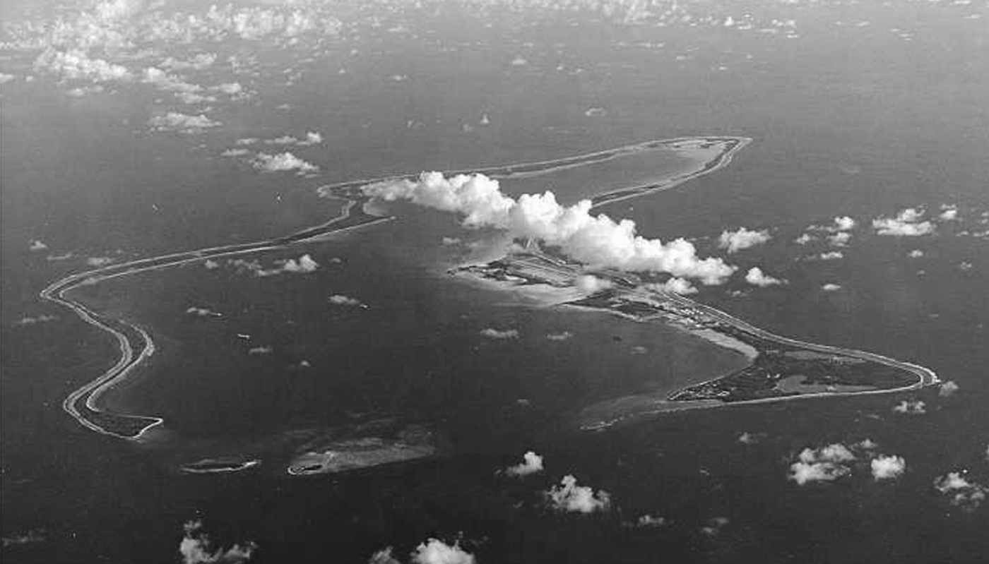 Diego Garcia, the largest island in the Chagos Archipelago and site of a major US military base in the middle of the Indian Ocean.