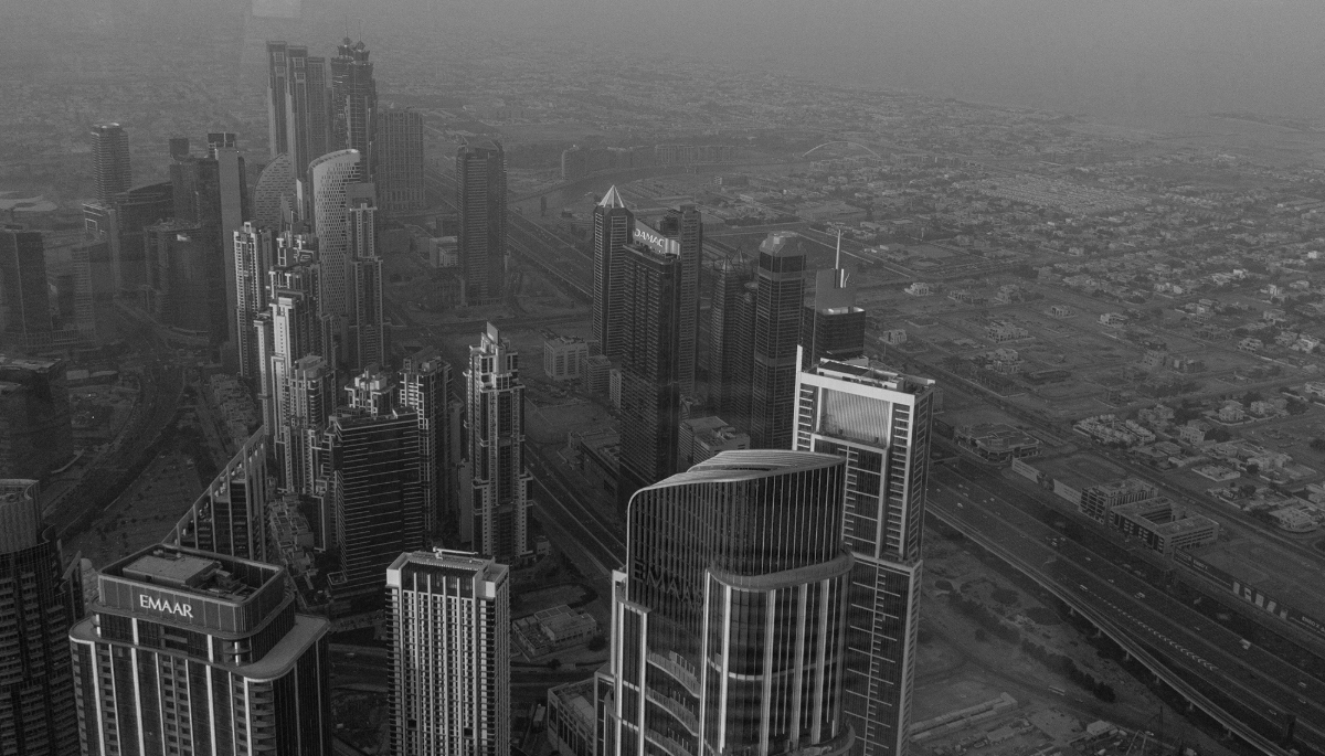 Dubai city from the top of Burj Khalifa, United Arab Emirates, 23 December 2023.