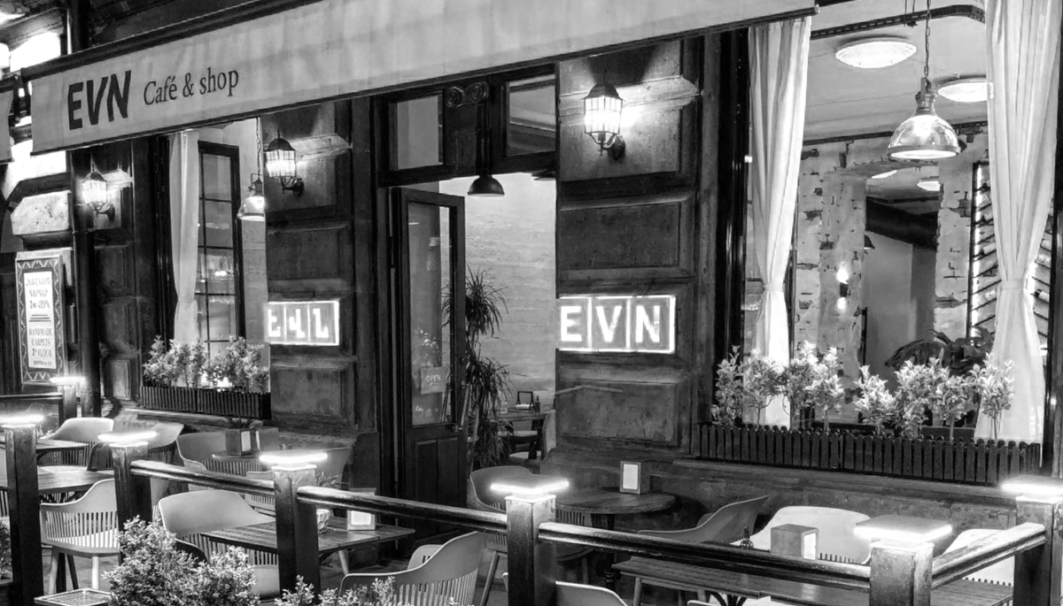 EVN Café on Abovyan Street, an upscale thoroughfare in the centre of Yerevan, Armenia. 
