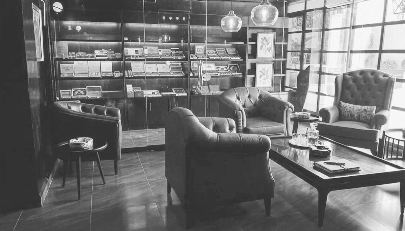 The cigar lounge at the French Club in Islamabad.