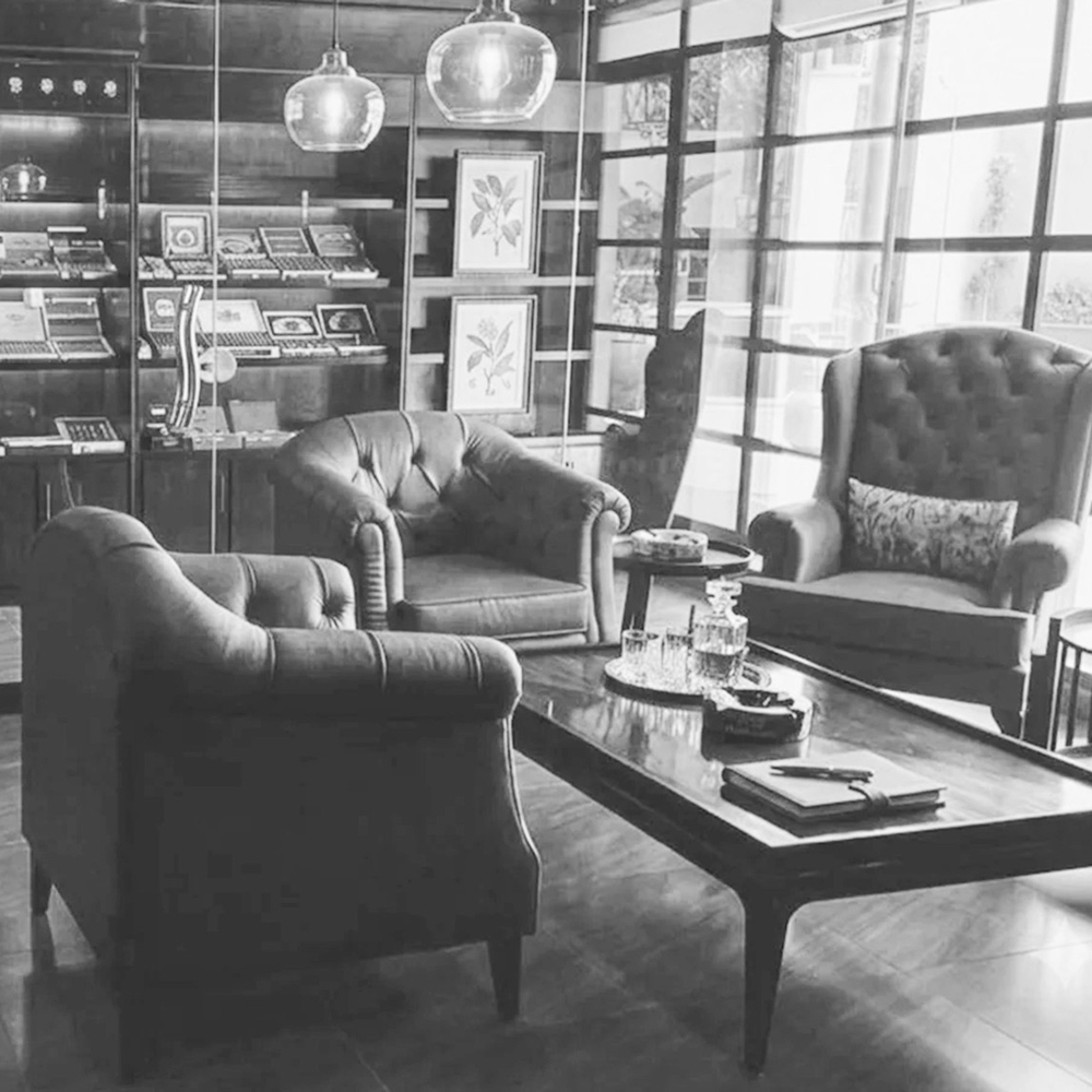 The cigar lounge at the French Club in Islamabad.