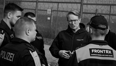 EU border agency chief Hans Leijtens at the Bulgarian-Turkish border, on 29 February 2024.