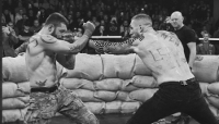 A fighter from the GUR faces a foreign opponent in Kyiv, Ukraine, October 2026.