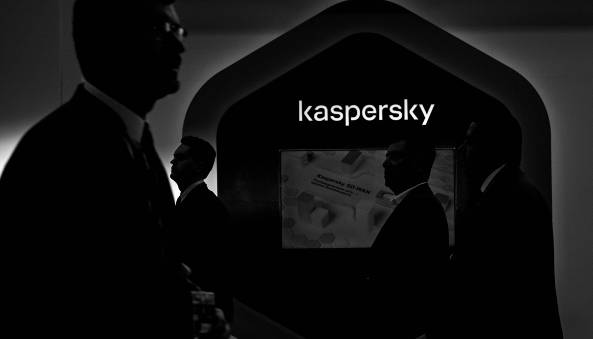 Kaspersky is displayed on a screen in Moscow, Russia on June 16, 2023. 