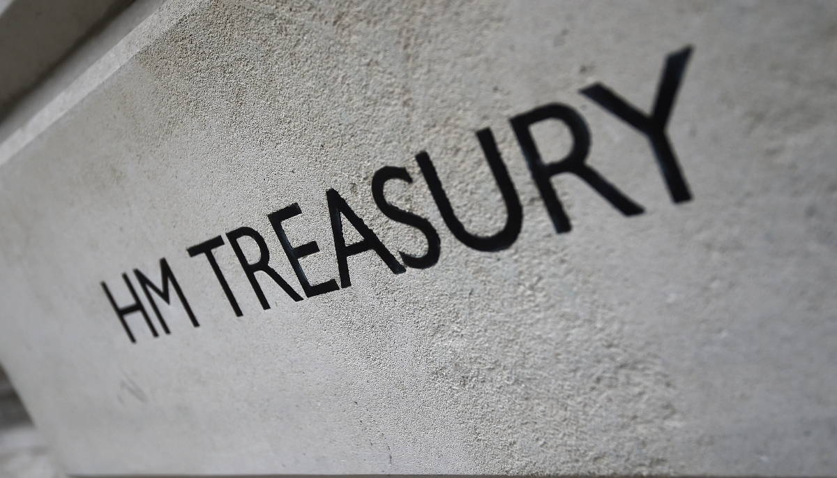 The British Treasury headquarters in London.
