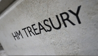 The British Treasury headquarters in London.