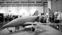 The “Spearhead” drone model, designed by French manufacturer I-SEE, displayed at the European Drone Show on 1 October, 2025, in Bordeaux.
