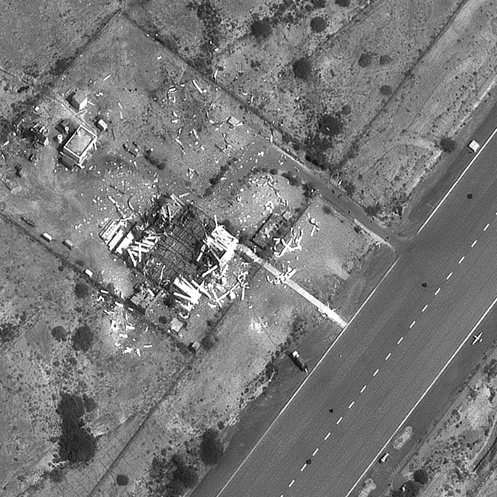Open-source satellite images that were not classified by the Pentagon are no longer accessible. View of the Iranian base at Konarak, destroyed by airstrikes, on 1 March, 2026.