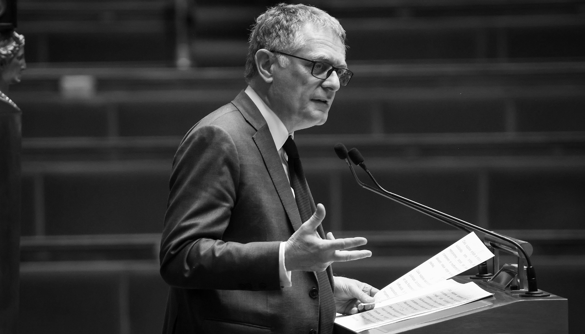 French MP Philippe Juvin, the National Assembly’s general rapporteur for the budget, in the chamber in Paris, on 25 March 2026.