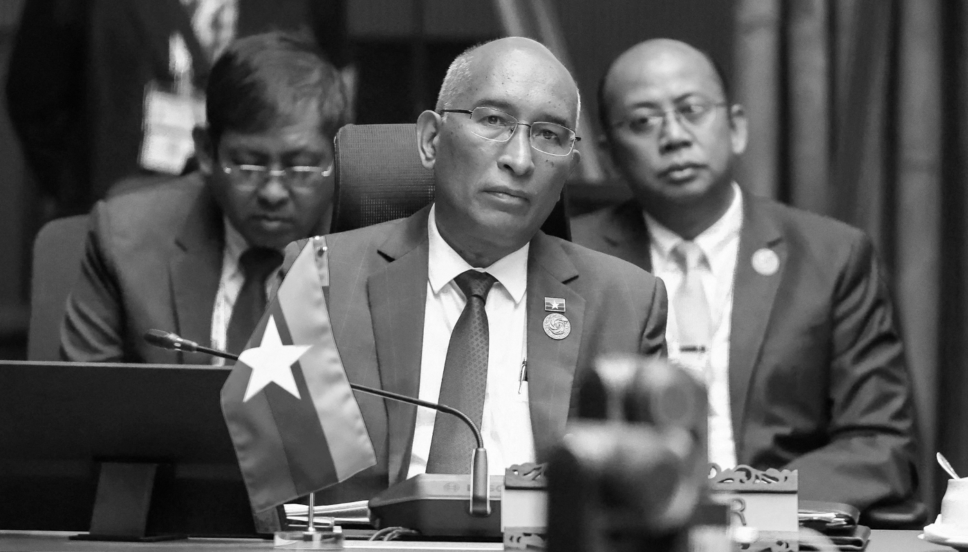 The Burmese junta's chargé d'affaires, Kyaw Nyun Oo, chairs the meetings of the ASEAN Committee in Paris (ACP). Pictured here at the 58th session of ASEAN in Kuala Lumpur, on 11 July 2025.