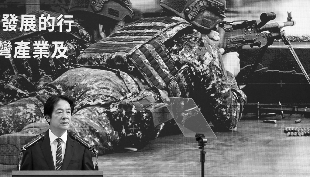 Taiwanese President Lai Ching-te at a press conference on the Action Plan for Safeguarding Democracy and National Security in Taiwan at the presidential palace in Taipei, on 26 November 2025. 