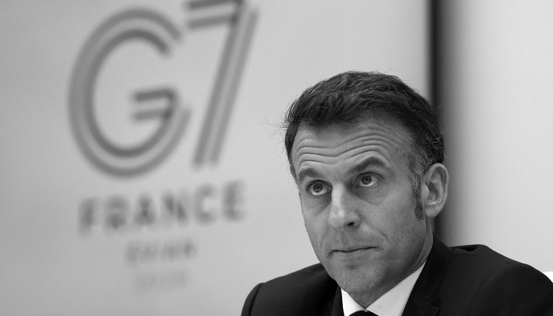 French President Emmanuel Macron chairs a video conference of G7 leaders at the Elysee Palace in Paris, on 11 March 2026. 