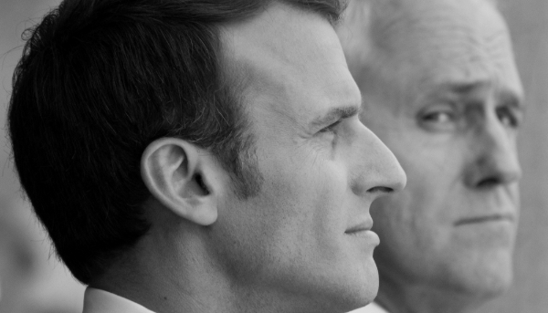 French President Emmanuel Macron and Prime Minister Malcolm Turnbull in Sydney, Australia, 2 May 2018.