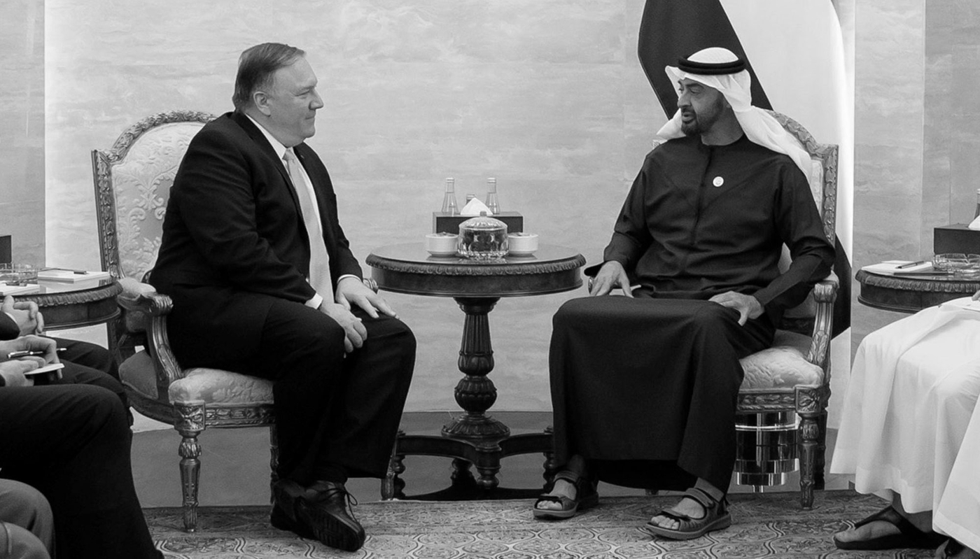 Mike Pompeo and Tahnoon bin Zayed in Abu Dhabi, on 12 January 2019.