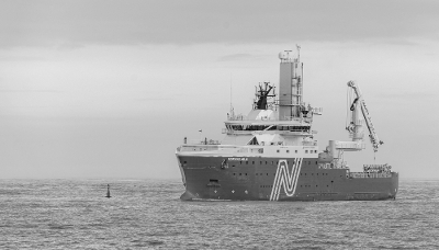 The Norwind Helm is to be equipped by the Danish authorities and converted into a vessel for monitoring underwater infrastructure. Photo taken on 1 February 2026 in the North Sea.
