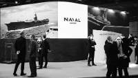 Naval Group's stand at the Euronaval 2024 defence exhibition near Paris, on 4 November 2024. 