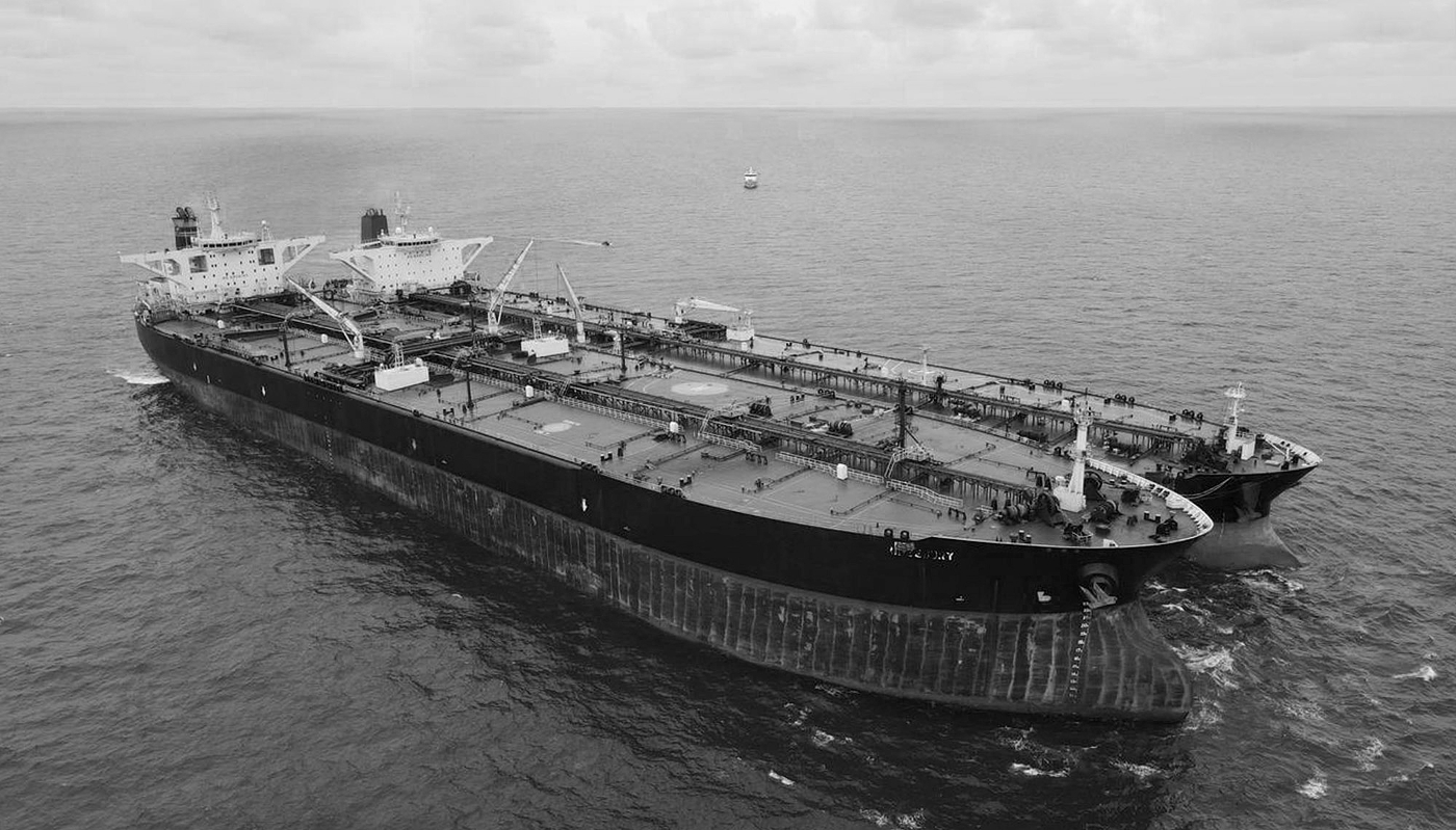 The Iranian-flagged MT Horse and the Panamanian-flagged MT Freya vessels seized by the Indonesian cost-guards over suspected illegal oil transfer in the country's waters on January 2021.