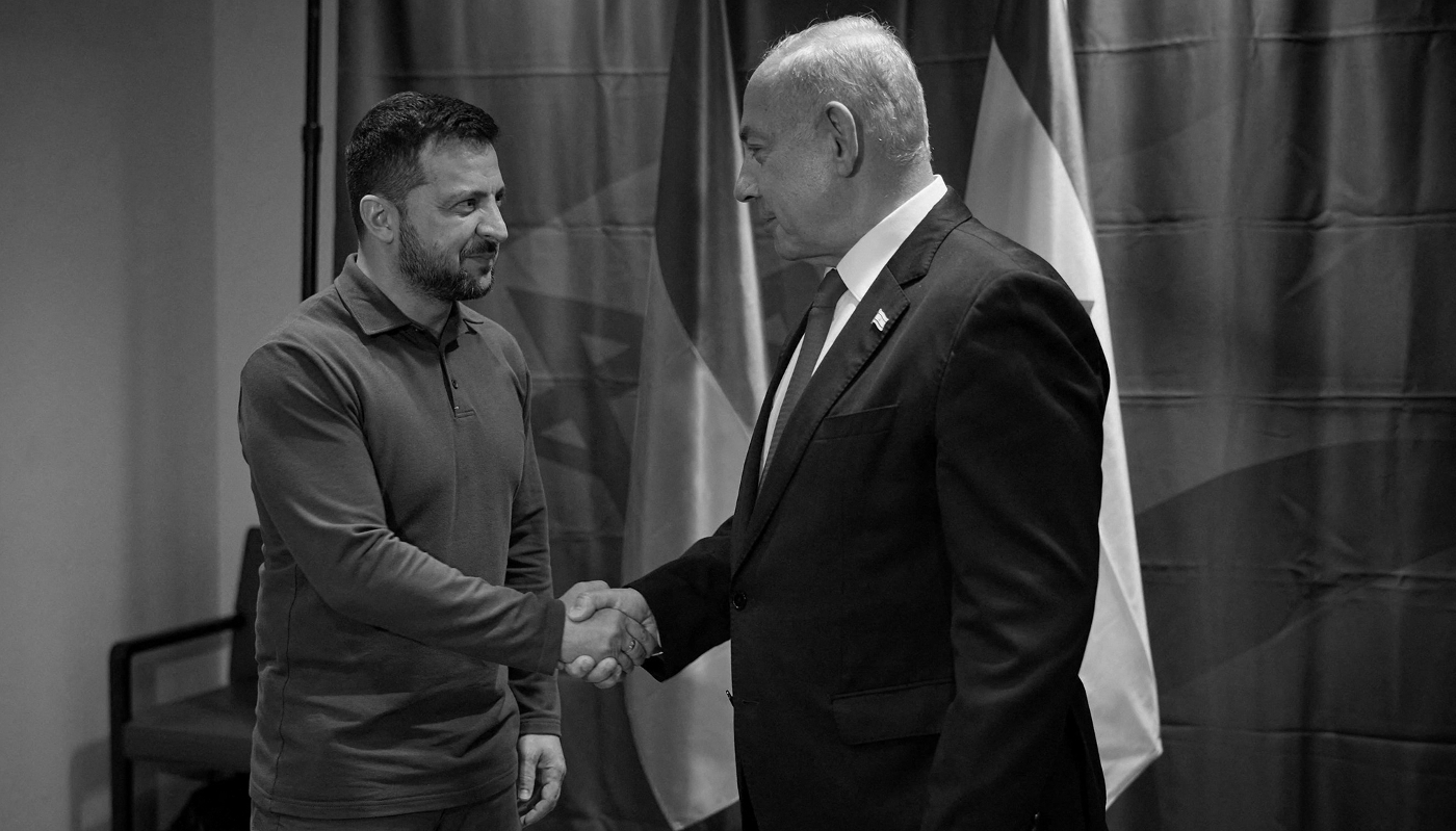 Ukrainian President Volodymyr Zelensky and Israeli Prime Minister Benjamin Netanyahu in New York on 19 September 2023.