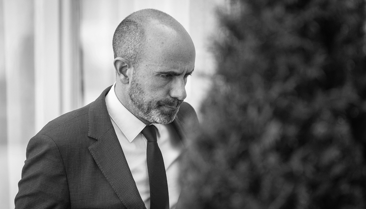 The director of the DGSE, Nicolas Lerner, leaving the Council of Ministers at the Elysée, on 10 April 2024.