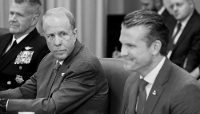 Cerberus Capital Management's co-founder Steve Feinberg, now deputy secretary of defence, pictured with US defence secretary Pete Hegseth at the Pentagon in Washington, on 21 July 2025.