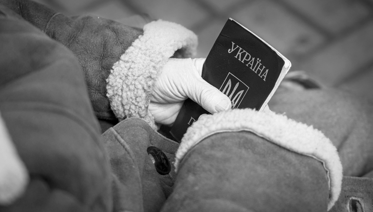 Ukrainian passport, Lviv, on 14 March 2022.