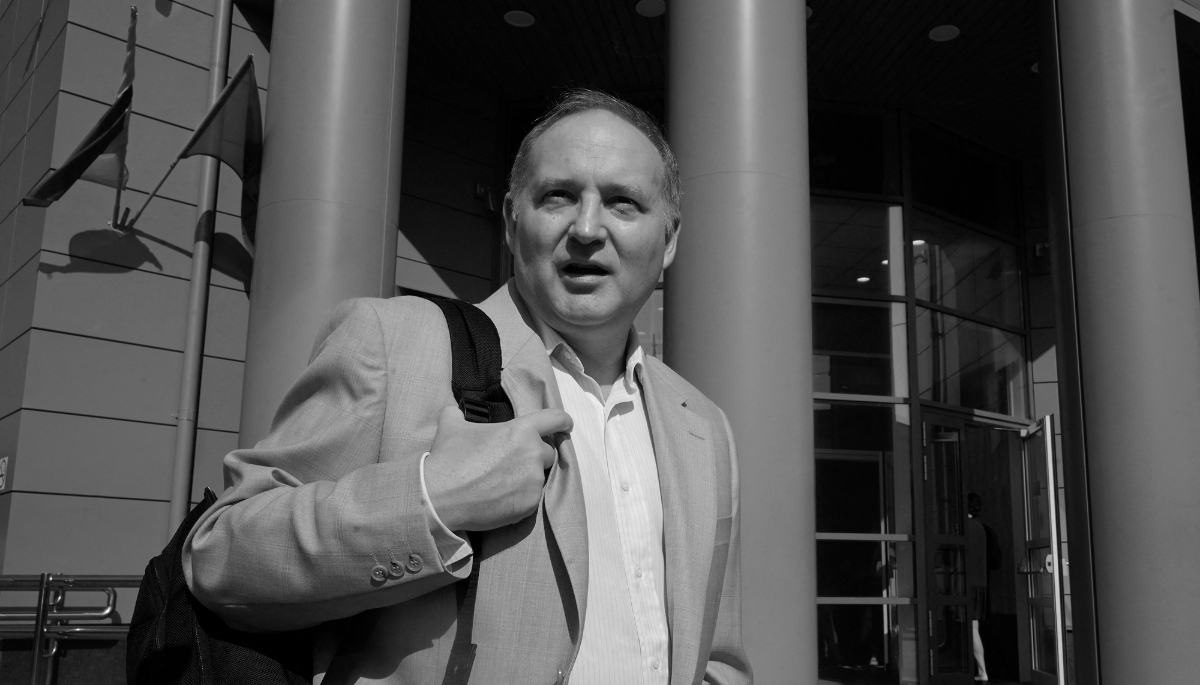 French banker Philippe Delpal, a senior executive in Russian private equity firm Baring Vostok arrives at a court hearing in Moscow on 14 July, 2021.