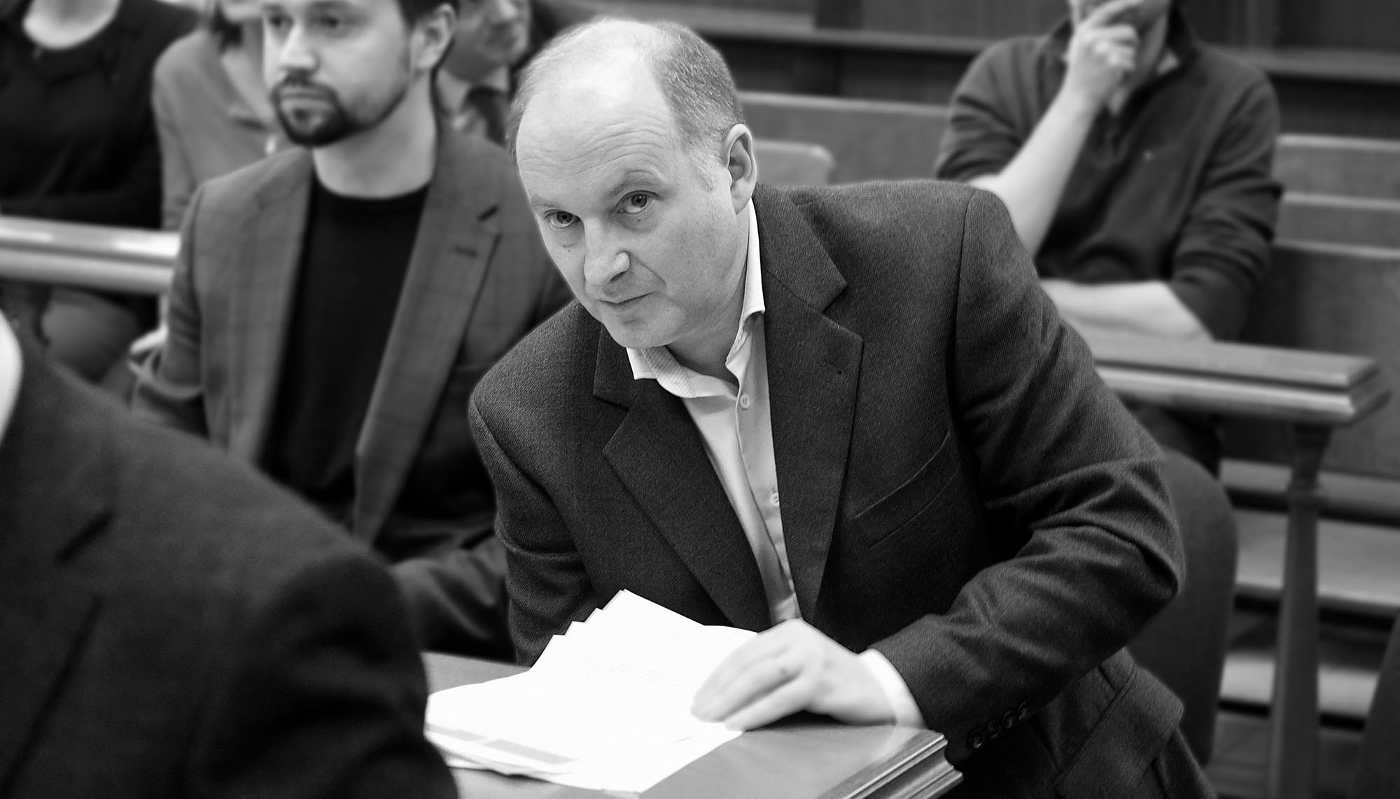 French banker Philippe Delpal, a senior executive in investment firm Baring Vostok who was handed a sentence for fraud in 2021, at a court in Moscow on 10 February 2020.