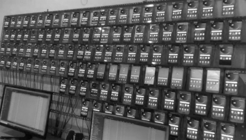 A 'phone farm' used to back infiltration operations conducted by task force GCHQ/SBU.