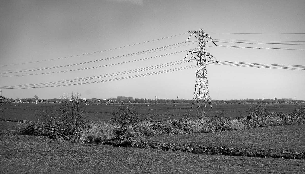 A high-voltage power line.
