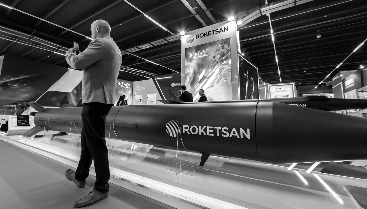 The Roketsan missile manufacturer’s stand at the 34th International Defence Industry Exhibition in Poland, on 8 September 2026.