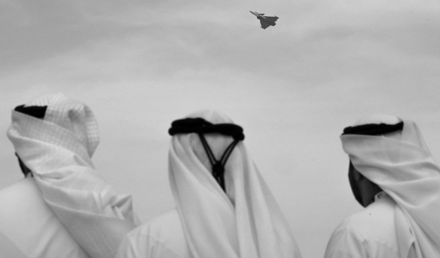 A Rafale fighter jet at the Dubai Airshow in 2025.