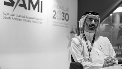 Walid Abukhaled, then director of Saudi Arabian Military Industries, at the International Defence Exhibition in Abu Dhabi, on 22 February 2021.