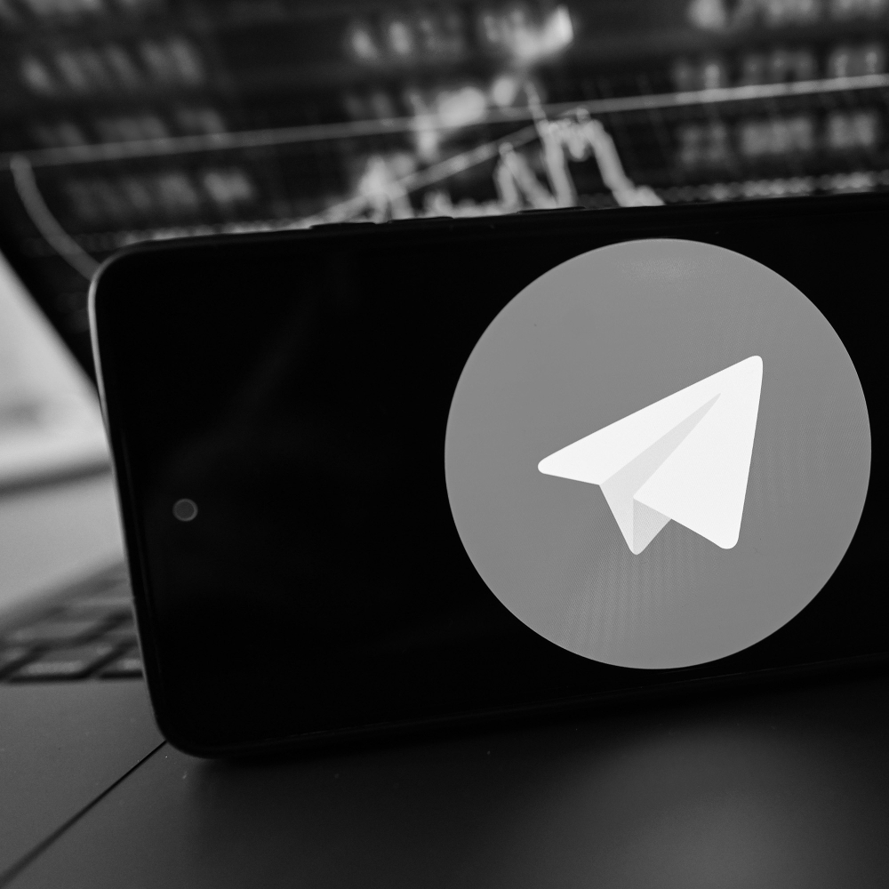 The Telegram logo is displayed on a smartphone, March 16, 2026.