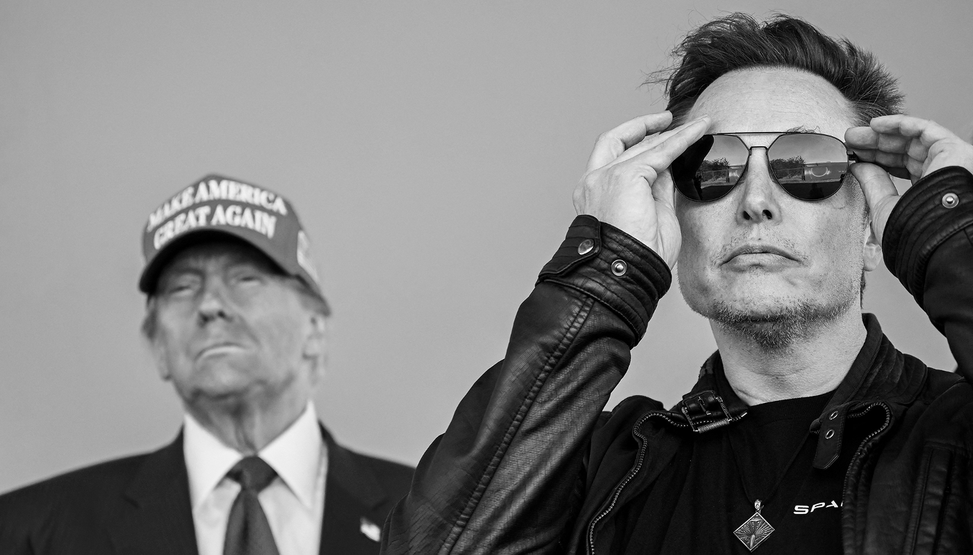 Donald Trump and Elon Musk watch the launch of the sixth test flight of SpaceX Starship rocket on 19 November 2024 in Brownsville, Texas.